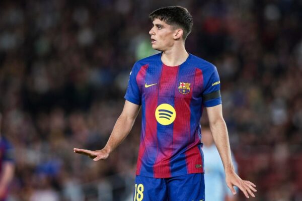 Gerard Martín sous le maillot du Barça lors d'un match.