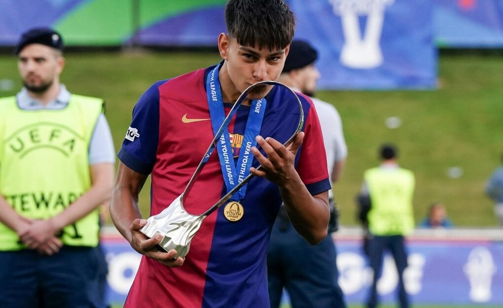 Brian Farinas à l’entraînement avec le FC Barcelone pendant la présaison.