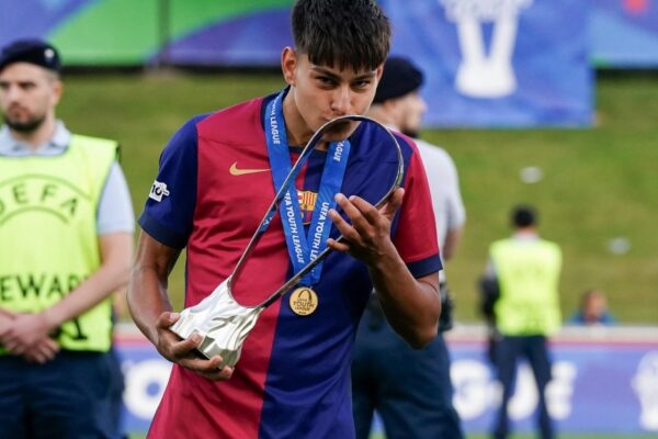 Brian Farinas à l’entraînement avec le FC Barcelone pendant la présaison.