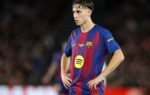 Fermín López à l’entraînement avec le Barça après sa blessure au pied.