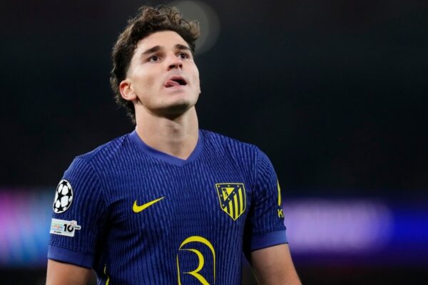 Julián Álvarez à l’entraînement sous les couleurs de l’Atlético Madrid.