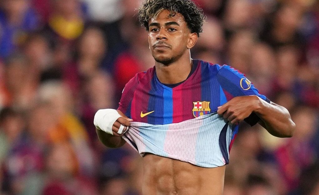 Lamine Yamal sur la pelouse du Camp Nou face à l’Athletic Club.