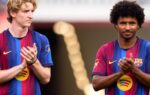 Rodri, Anthony Gordon et Karim Adeyemi sous les couleurs du FC Barcelone.