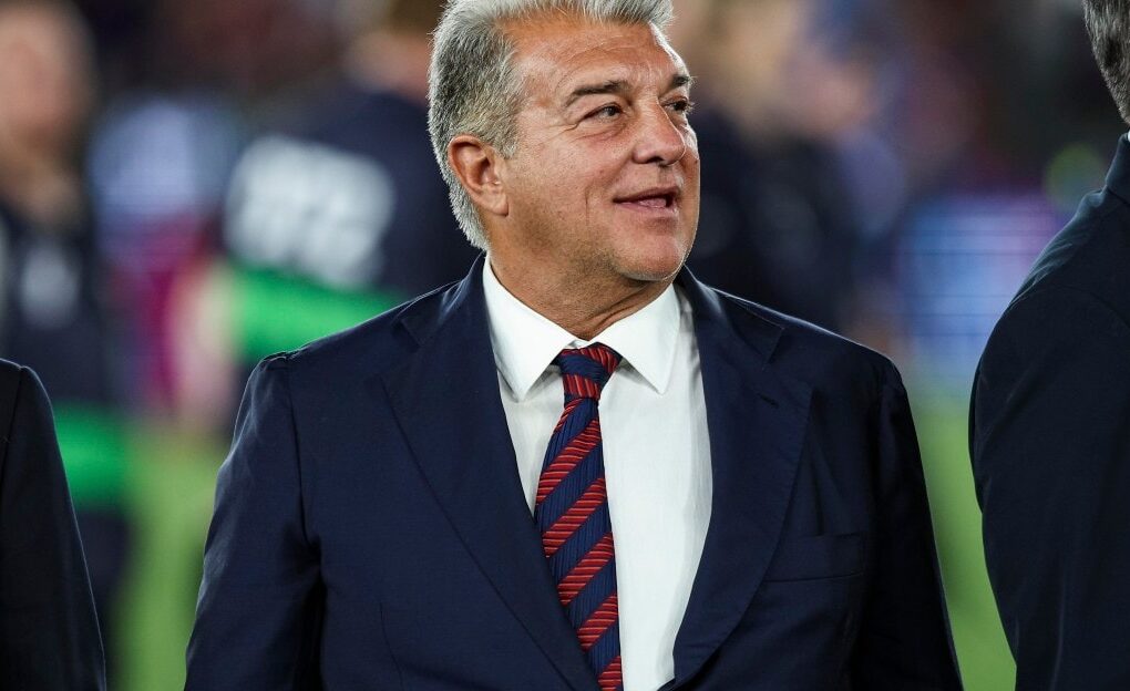 Joan Laporta, président du FC Barcelone, lors d'une prise de parole.