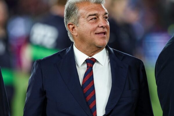 Joan Laporta, président du FC Barcelone, lors d'une prise de parole.