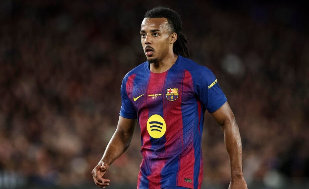 Jules Koundé à l’entraînement sous les couleurs du FC Barcelone.