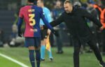 Alejandro Balde sur le terrain avec le FC Barcelone.