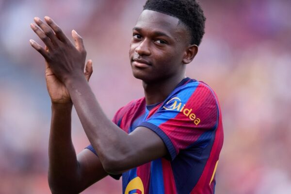 Jesse Bisiwu lors de ses débuts avec le Barça.