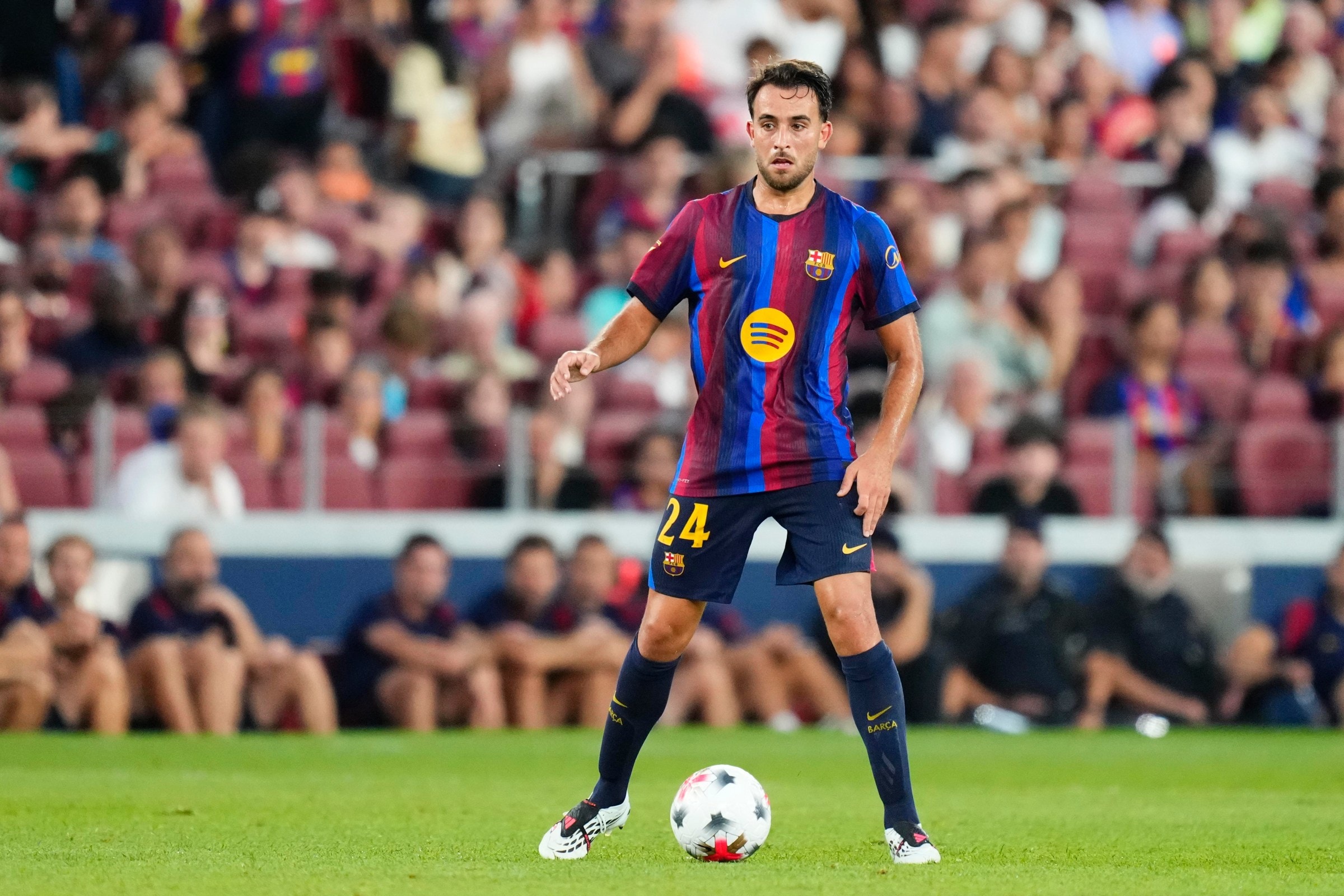 Eric Garcia centre-back of Barcelona and Spain during the Joan Gamper Trophy between FC Barcelona and Al Ahly SC at Spotify Camp Nou on August 19, 2026 in Barcelona, Spain. (Photo by Jose Breton/Pics Action/NurPhoto via Getty Images)