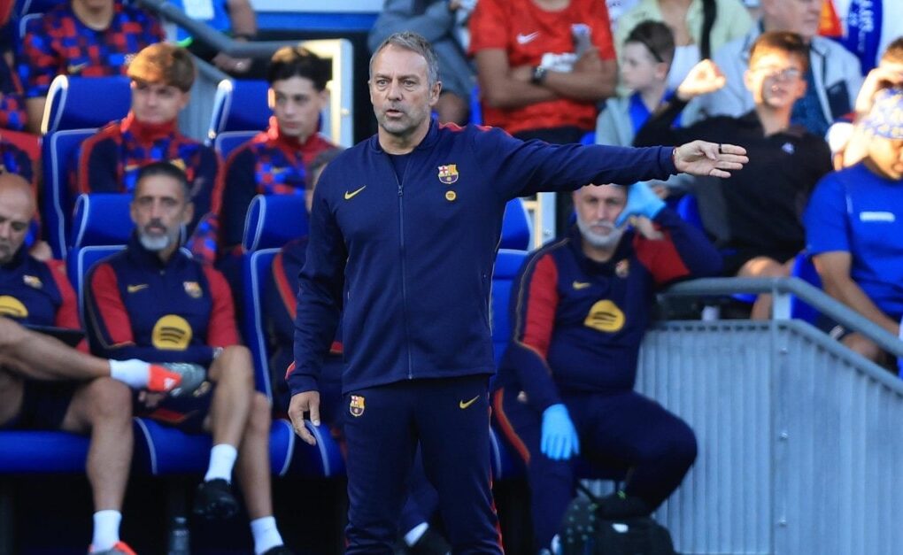 Hamza Abdelkarim avec le Barça lors du match de préparation face à Birmingham City.