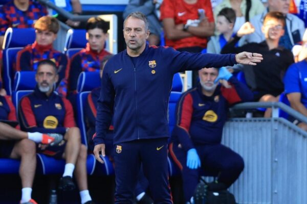 Hamza Abdelkarim avec le Barça lors du match de préparation face à Birmingham City.