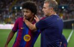 Karim Adeyemi en action avec le Barça pendant un match amical de présaison.