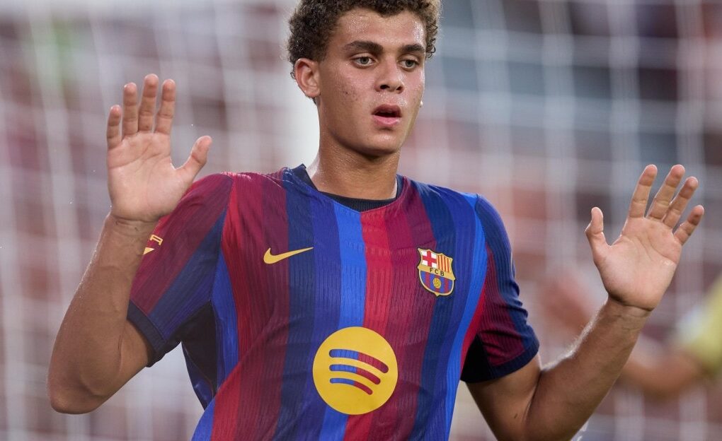 Hamza Abdelkarim et Brian Fariñas à l’entraînement avec l’équipe première du Barça.