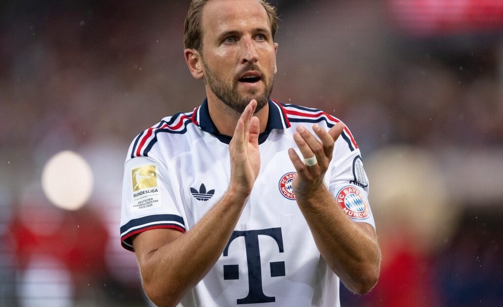 Harry Kane sur le terrain avec le Bayern Munich.