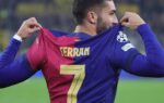 Dani Olmo sous le maillot du Barça, principal candidat au numéro 7 laissé vacant par Ferran Torres.