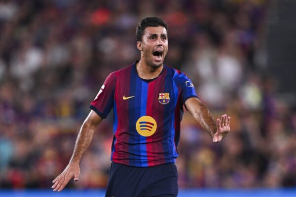 Rodri avec le Barça lors du match remporté 5-0 contre Valence.