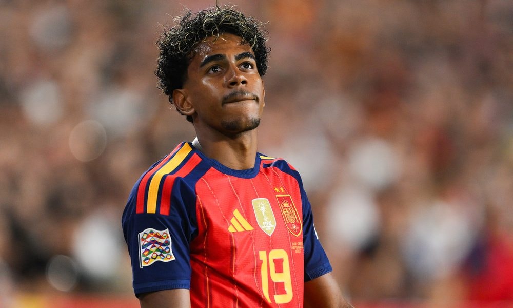Lamine Yamal sous le maillot de l’Espagne face à la Croatie.