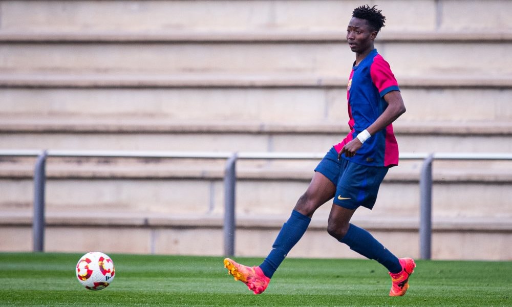 Hafiz Gariba en action avec le Juvenil A du FC Barcelone.