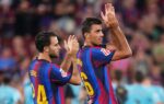 Eric García portant un masque de protection à l'entraînement du FC Barcelone.