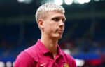 Dani Olmo sur le terrain sous les couleurs du Barça.