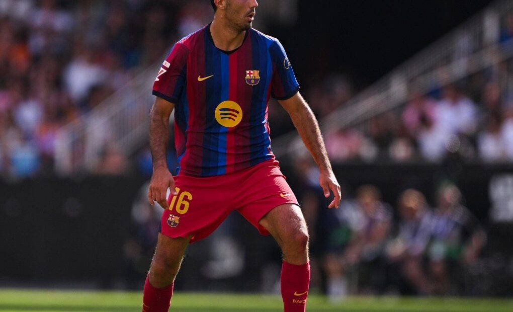 Rodri avec le FC Barcelone lors du succès 5-0 face à Valence à Mestalla.