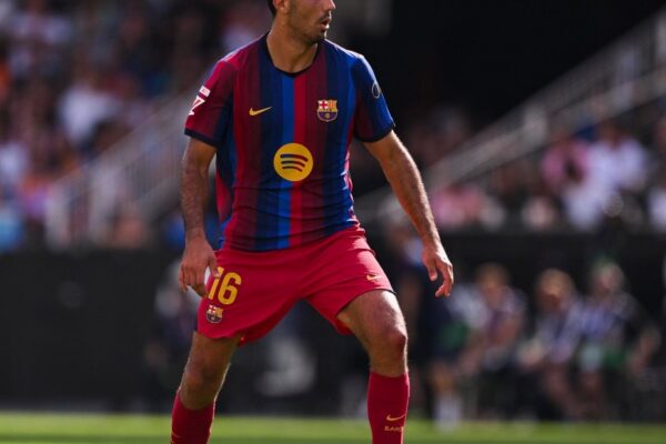 Rodri avec le FC Barcelone lors du succès 5-0 face à Valence à Mestalla.