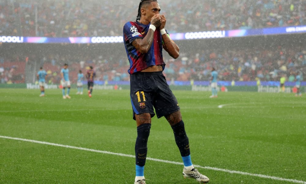 Raphinha sous le maillot du Barça.