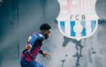 Ebrima Tunkara lors d’un entraînement avec le FC Barcelone.
