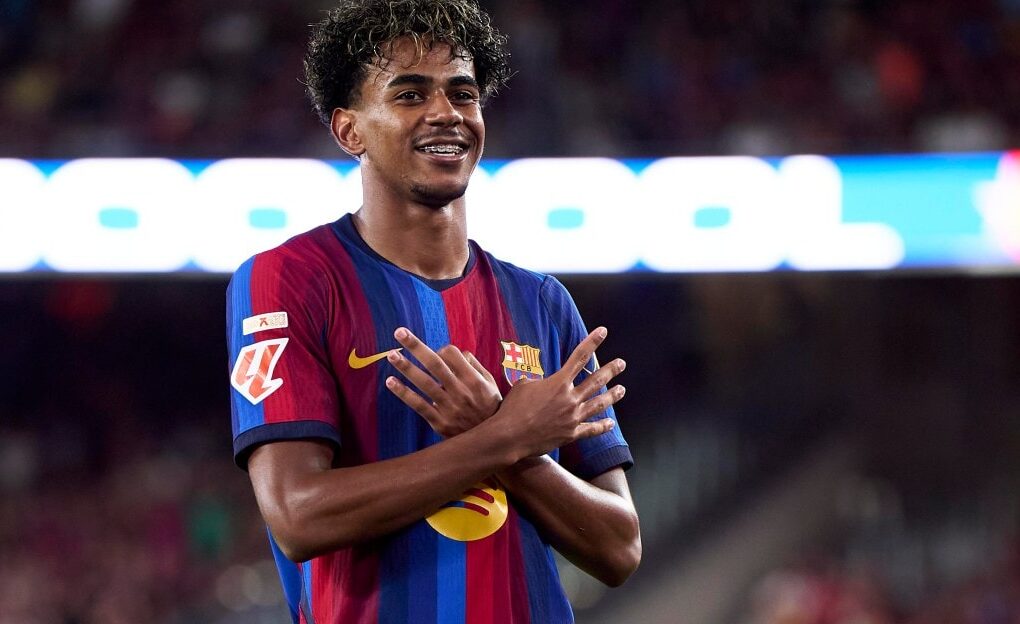 Joan García, Pau Cubarsí, Raphinha et Lamine Yamal sous les couleurs du Barça