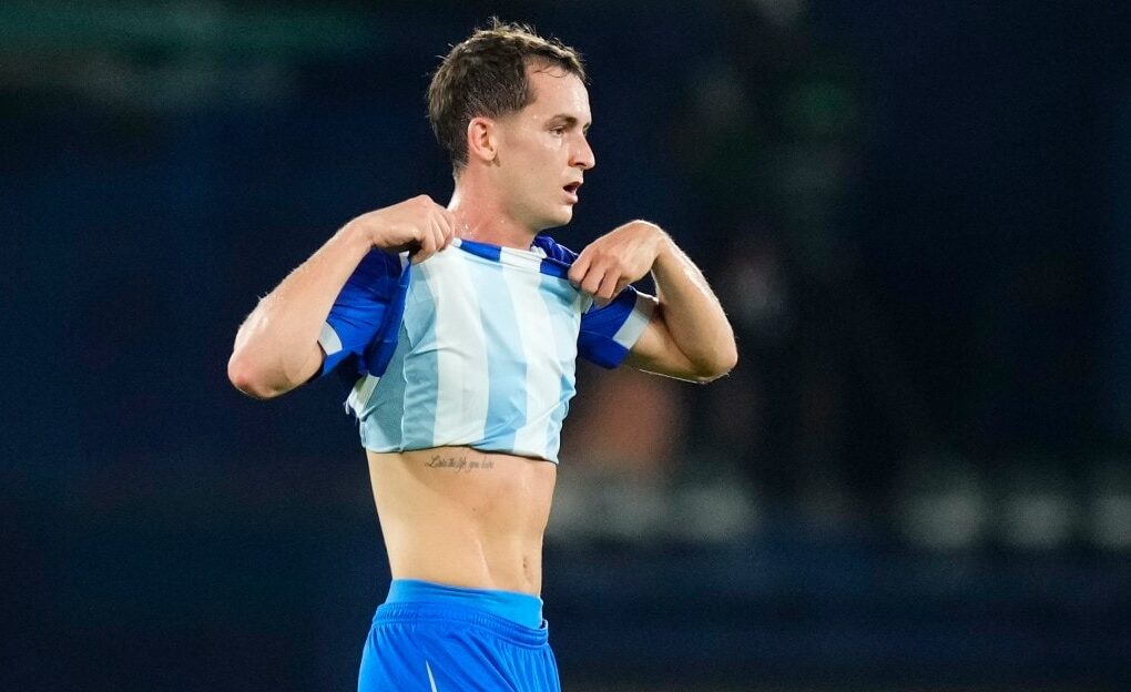 Marc Casadó sous le maillot du Deportivo lors d’une rencontre de Liga.