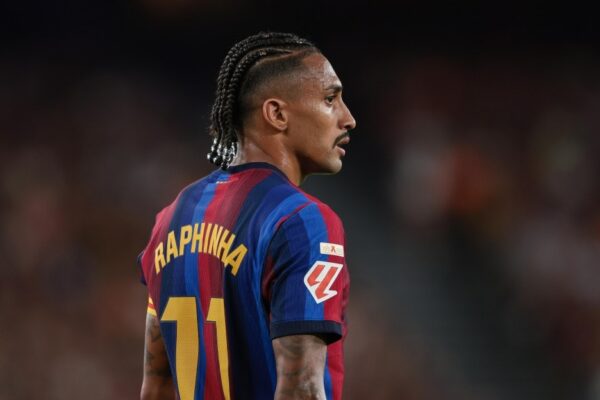 Les joueurs du Barça avant le match de Liga face à Valence, au stade de Mestalla.