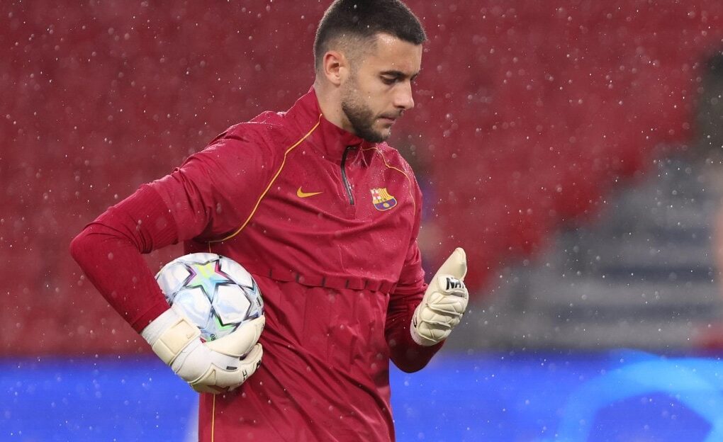 Joan García dans le but du Barça avant sa blessure au genou.