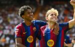 Lamine Yamal lors de la victoire du FC Barcelone sur la pelouse de Valence.