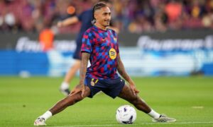 Raphinha sous le maillot du Barça lors du match contre Levante.