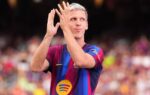 Dani Olmo sous le maillot du Barça lors d'un match de Liga.