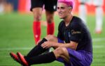 Gavi pendant une séance d'entraînement du FC Barcelone.