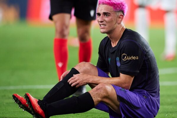 Gavi pendant une séance d'entraînement du FC Barcelone.