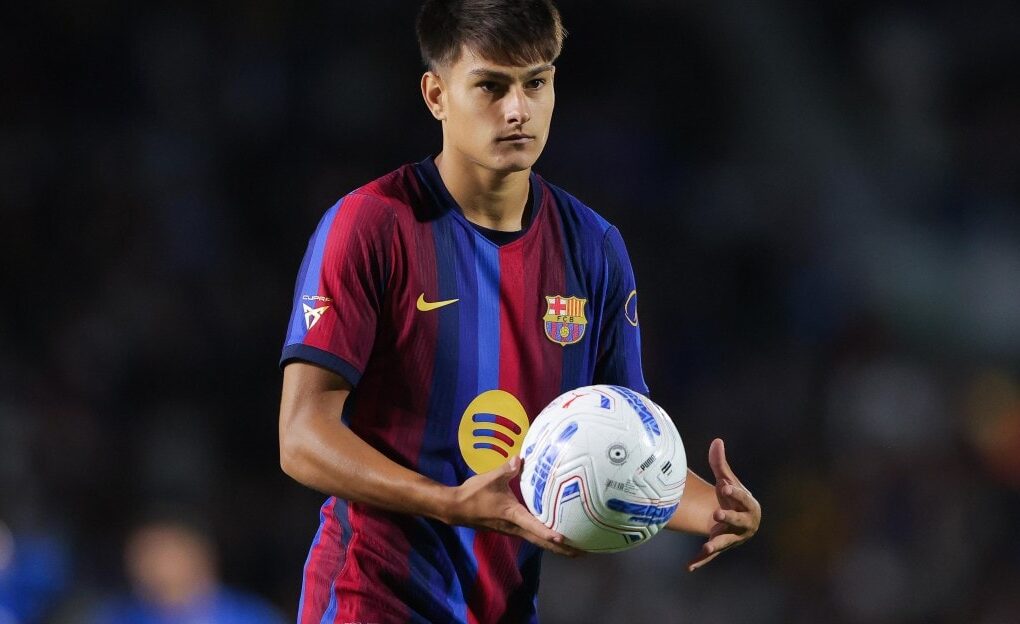 Brian Fariñas sous les couleurs du FC Barcelone après sa promotion en équipe première.