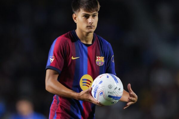 Brian Fariñas sous les couleurs du FC Barcelone après sa promotion en équipe première.