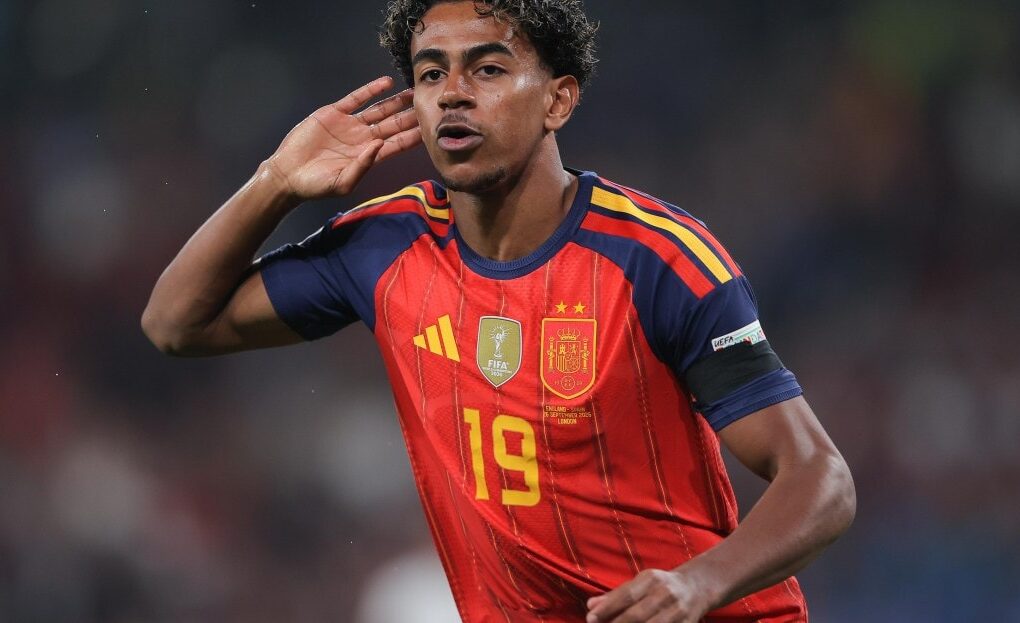 Lamine Yamal lors du match entre l’Espagne et l’Angleterre à Wembley.