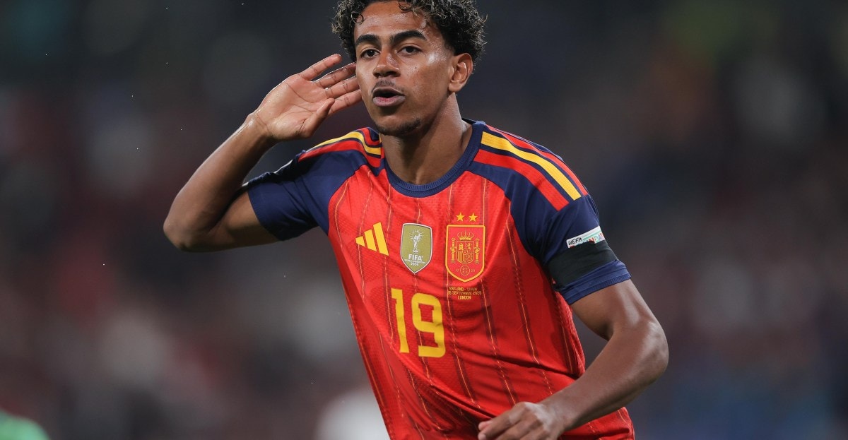Lamine Yamal lors du match entre l’Espagne et l’Angleterre à Wembley.