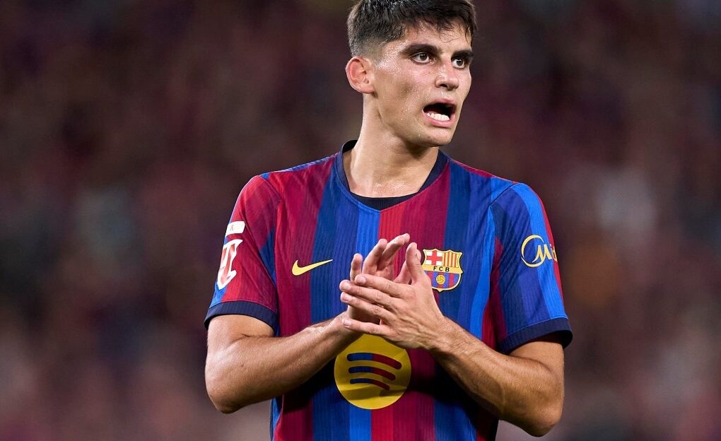 Gerard Martín sous le maillot du Barça lors d'un match.