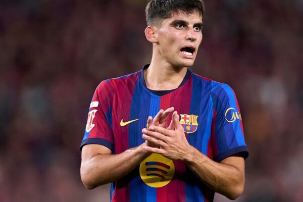 Gerard Martín sous le maillot du Barça lors d'un match.