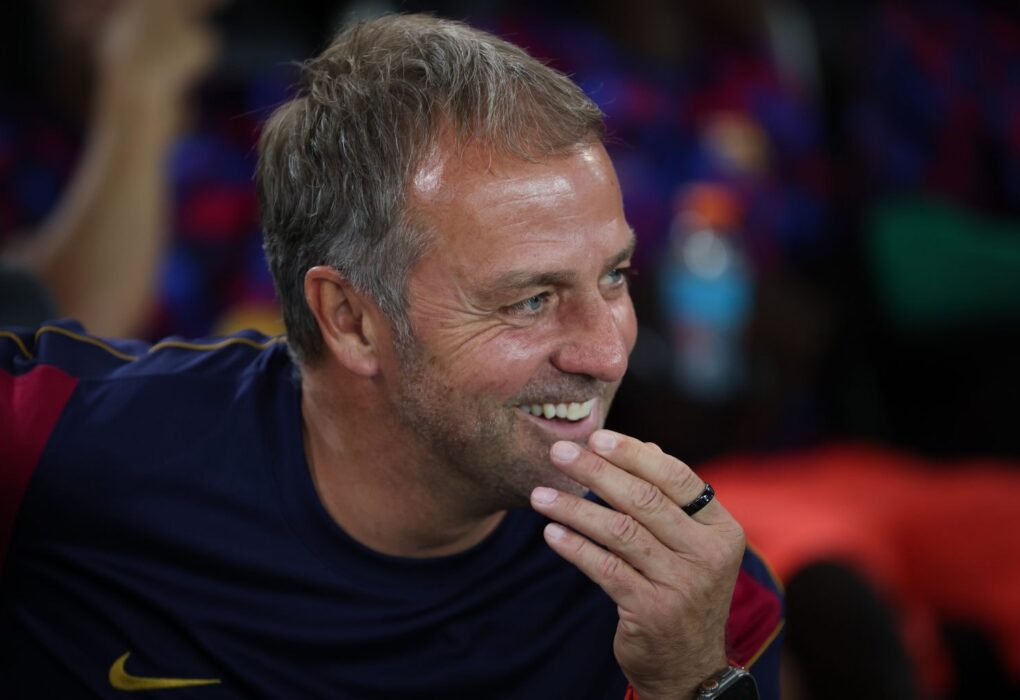 Hansi Flick, entraîneur du Barça, lors du match contre Getafe.