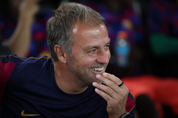 Hansi Flick, entraîneur du Barça, lors du match contre Getafe.