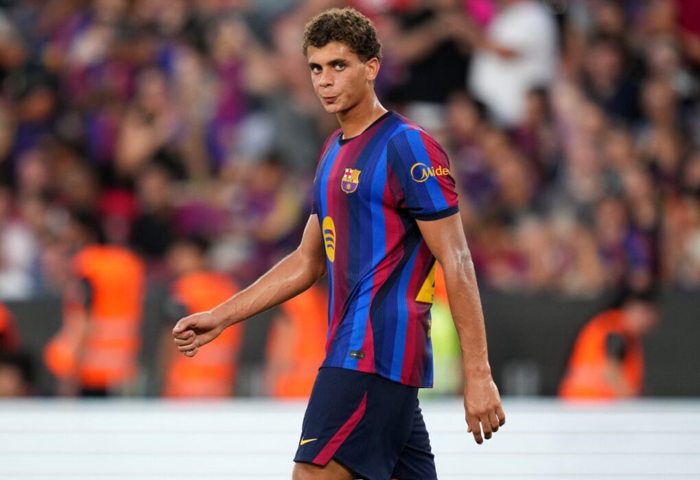 Hamza Abdelkarim lors d'un entraînement avec le Barça Atlètic.