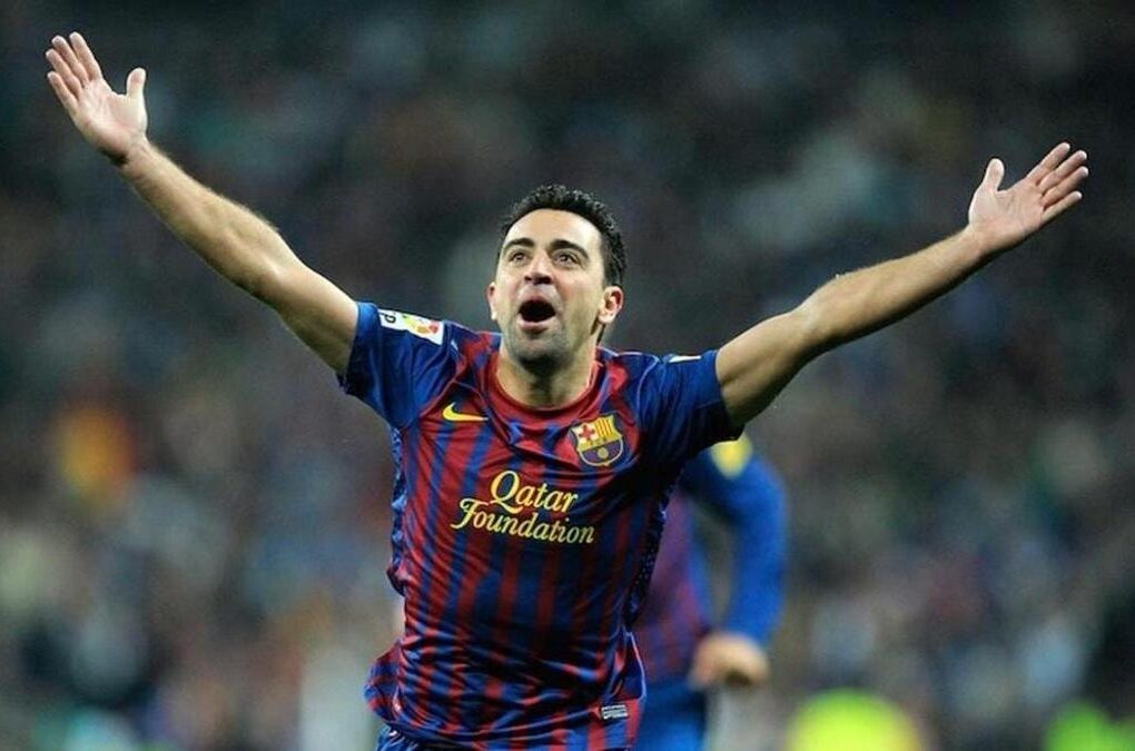 Xavi Hernández lors d’un Clásico entre le Barça et le Real Madrid.