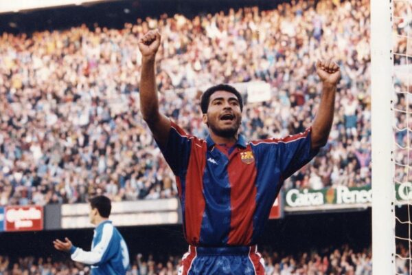 Romário sous le maillot du FC Barcelone.