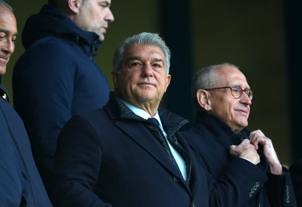 Joan Laporta lors d’une prise de parole sur Lamine Yamal et le Ballon d’Or.