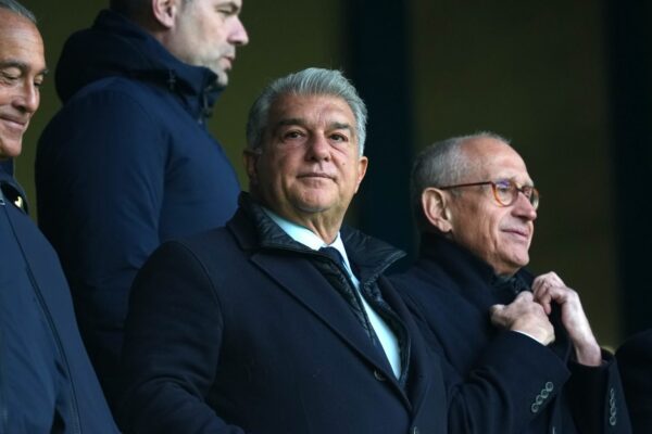 Joan Laporta lors d’une prise de parole sur Lamine Yamal et le Ballon d’Or.